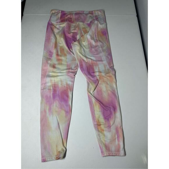 Old Navy Active Leggings Womens Powersoft Tie Dye Size L Pink Yellow White - Picture 10 of 12